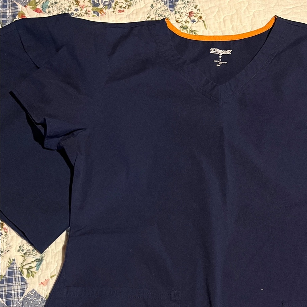 2 Scrubstar Navy Scrub Tops